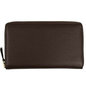 Comme Des Garcons Leather Embossed Travel Organizer Wallet Brown